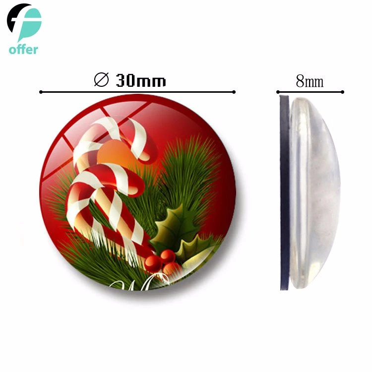 Christmas Santa Claus Series Magnetic Glass Refrigerator Stickers