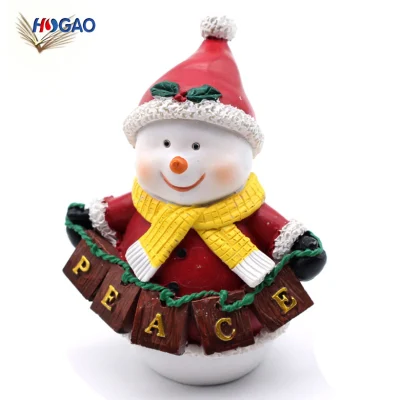 Artículos de regalo de la serie navideña, decoración del hogar, adornos navideños de muñeco de nieve de resina para regalos navideños