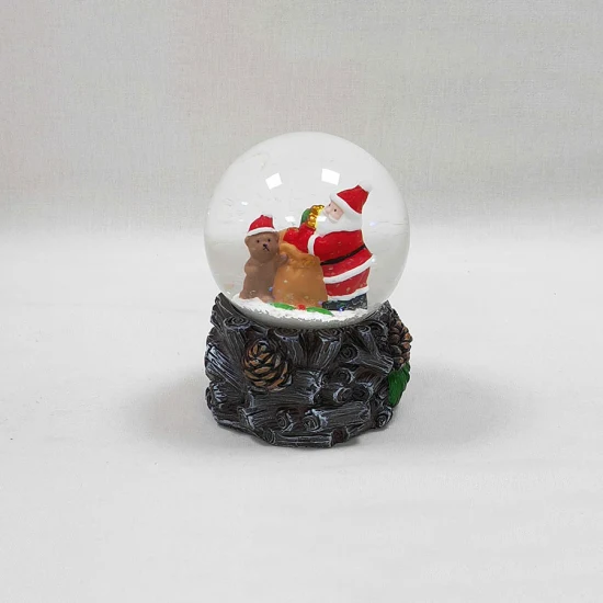 Serie modificada para requisitos particulares del globo de la nieve de Papá Noel de la Navidad de la resina para el regalo casero interior de la decoración de la tabla